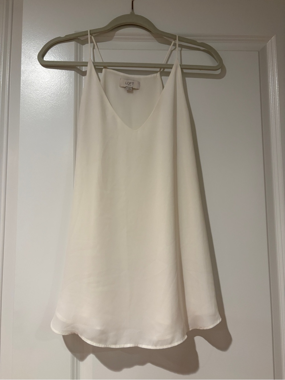 LOFT Cream Spaghetti Strap V-Neck Camisole